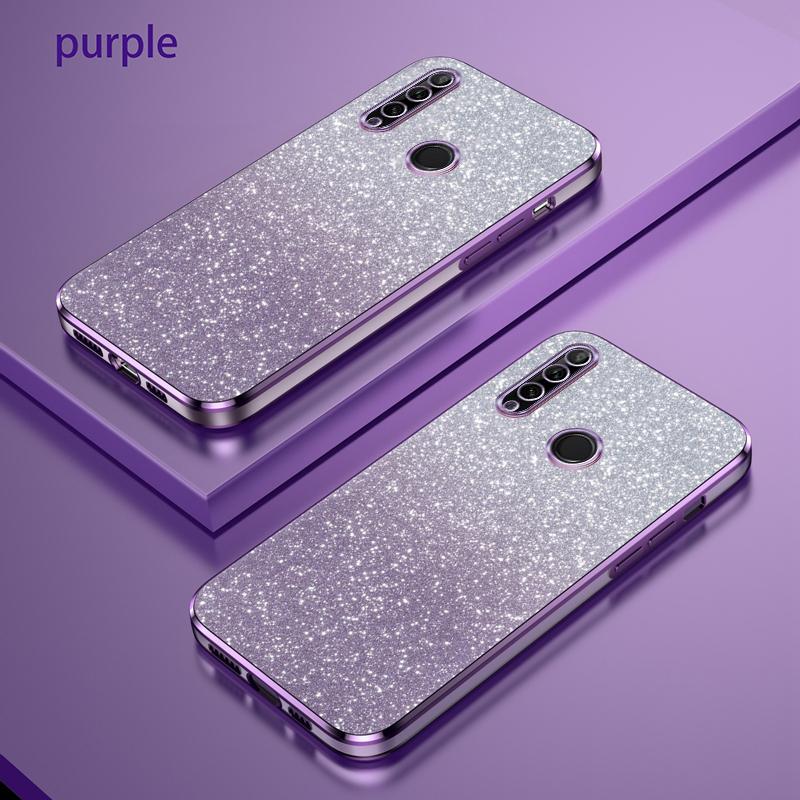 Shiny Glitter Plating Silicone Case for Huawei Y9 Prime Y7 2019 Coque Camera Lens Soft Back Cover
