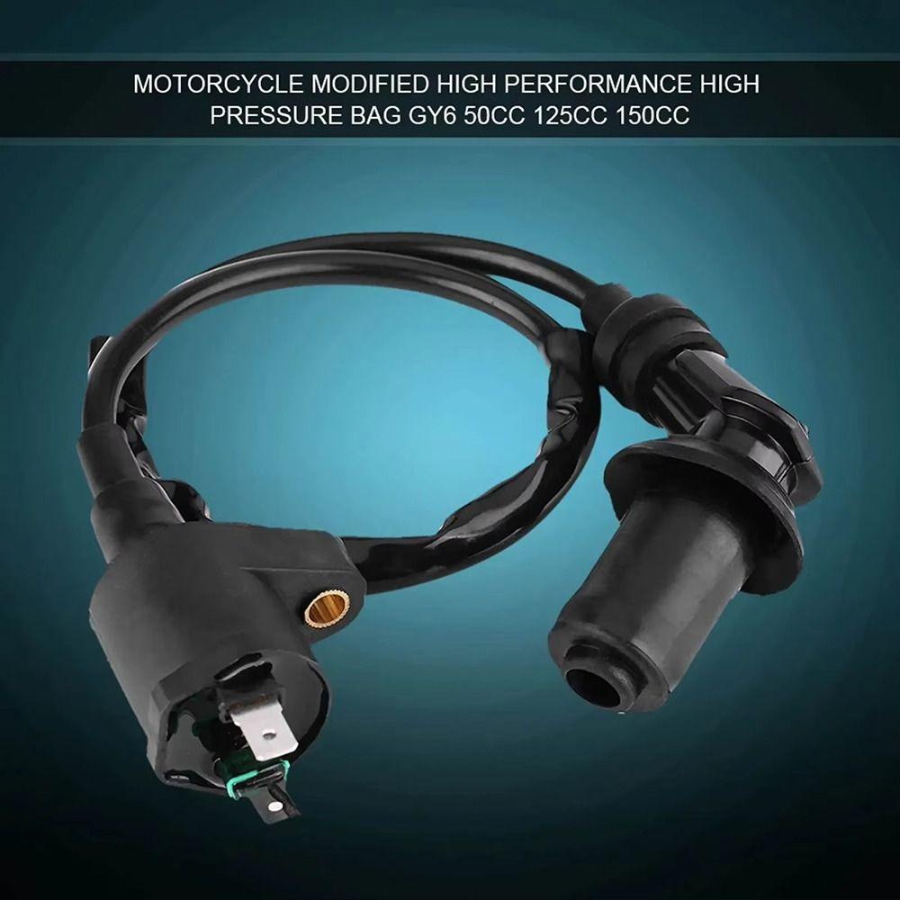 1Pcs Universal Ignition Coil 12V Black Motorcycle Scooter Accessory Plastic Ignition System