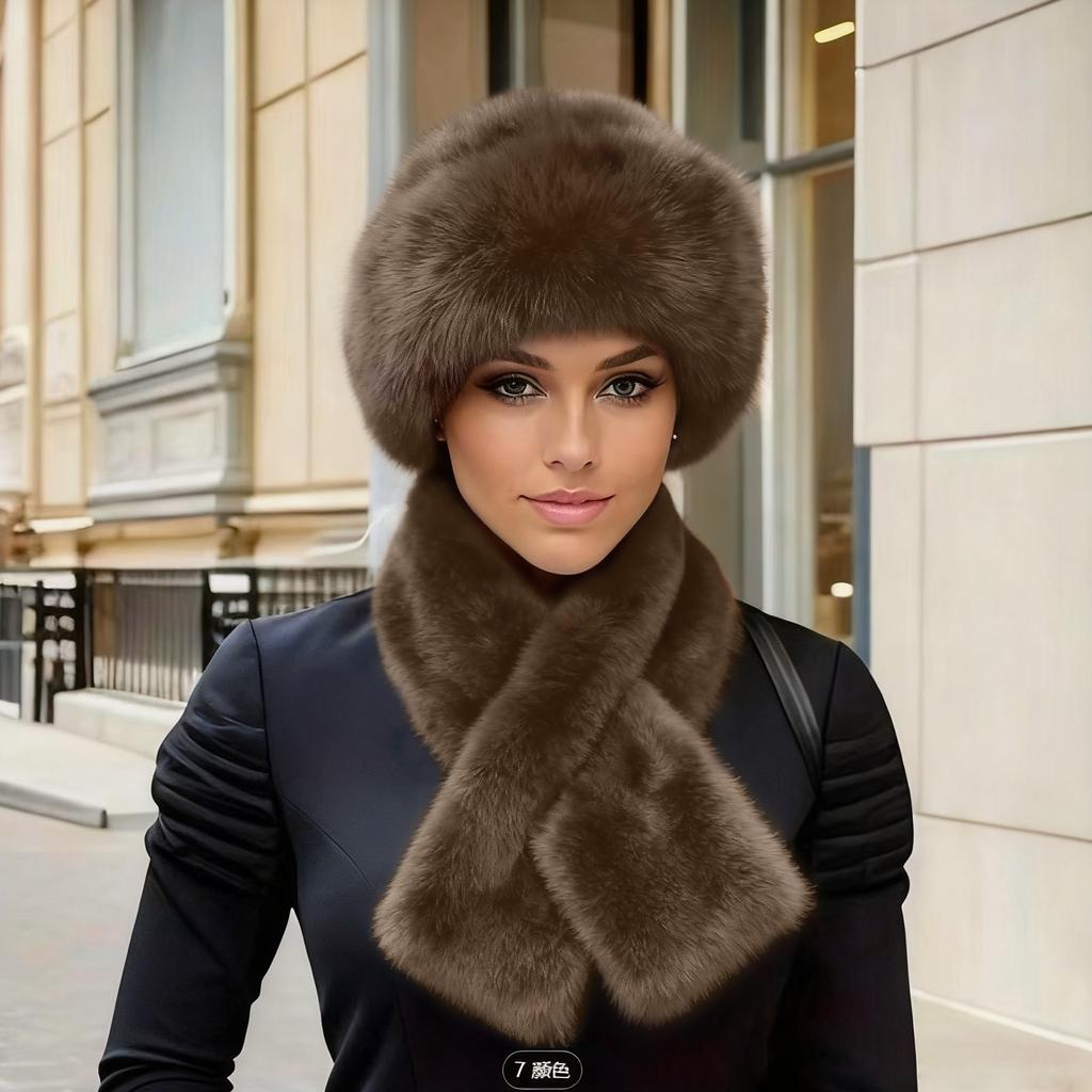 Schal Plüschmütze Set