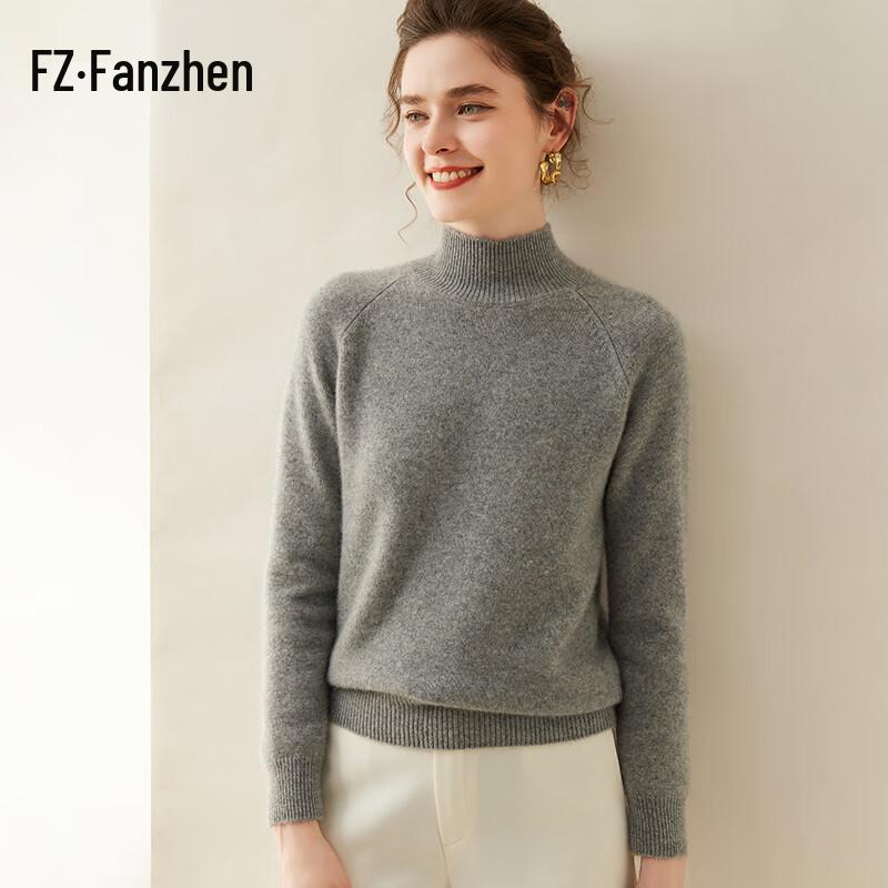 Vanzhen Women's 2024 A/W Thickened Cashmere Mock Neck Knit Sweater