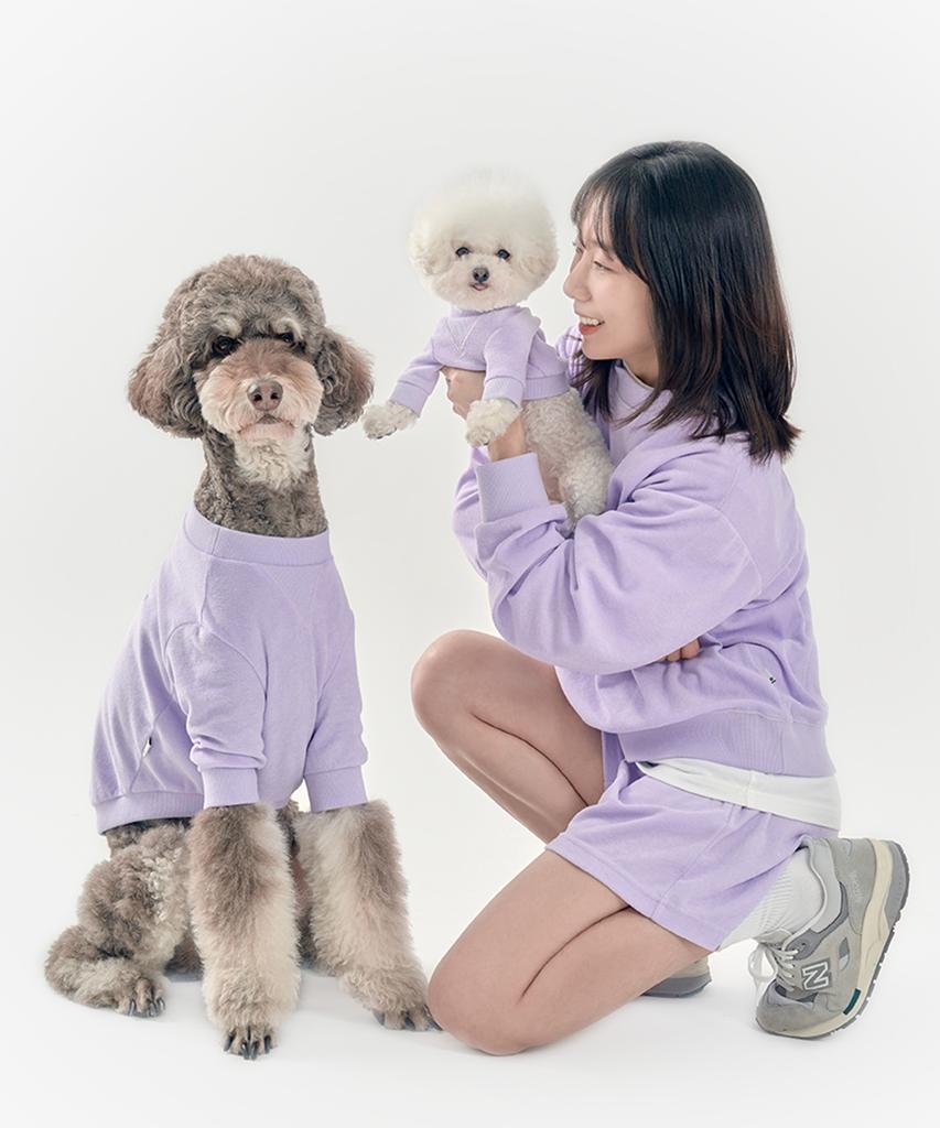 Haipaibeumomeoncheu Love Me Right Terry Sweat Shorts For Pet Owners | Downy Purple