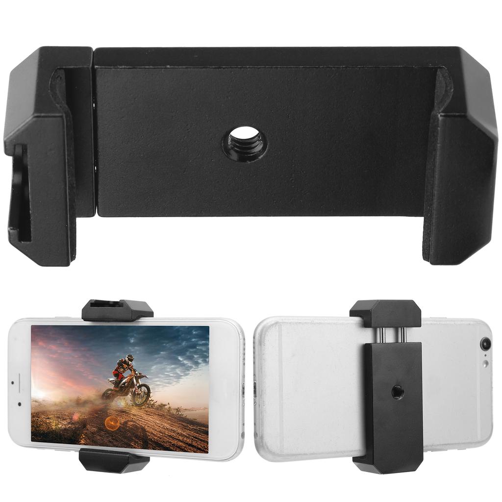 Smartphone-klemme i aluminiumslegering Mobiltelefonholder med blitssko 1/4-tommers skruehull