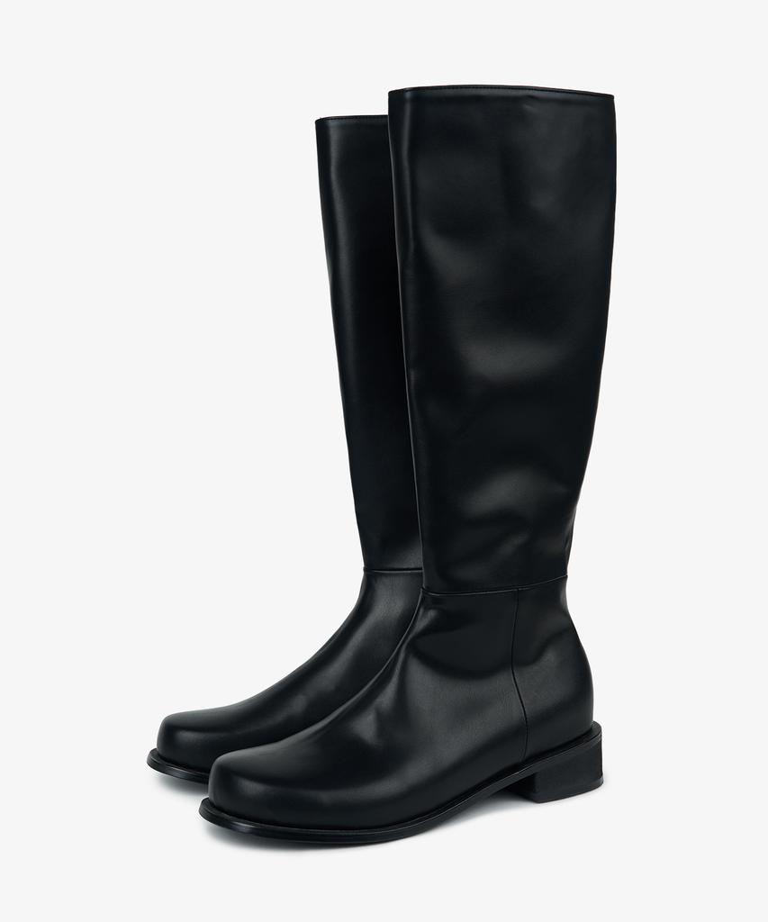 Customade Woman 3.5Cm Basic Flat Long Boots Nova (Cw0081Bk)