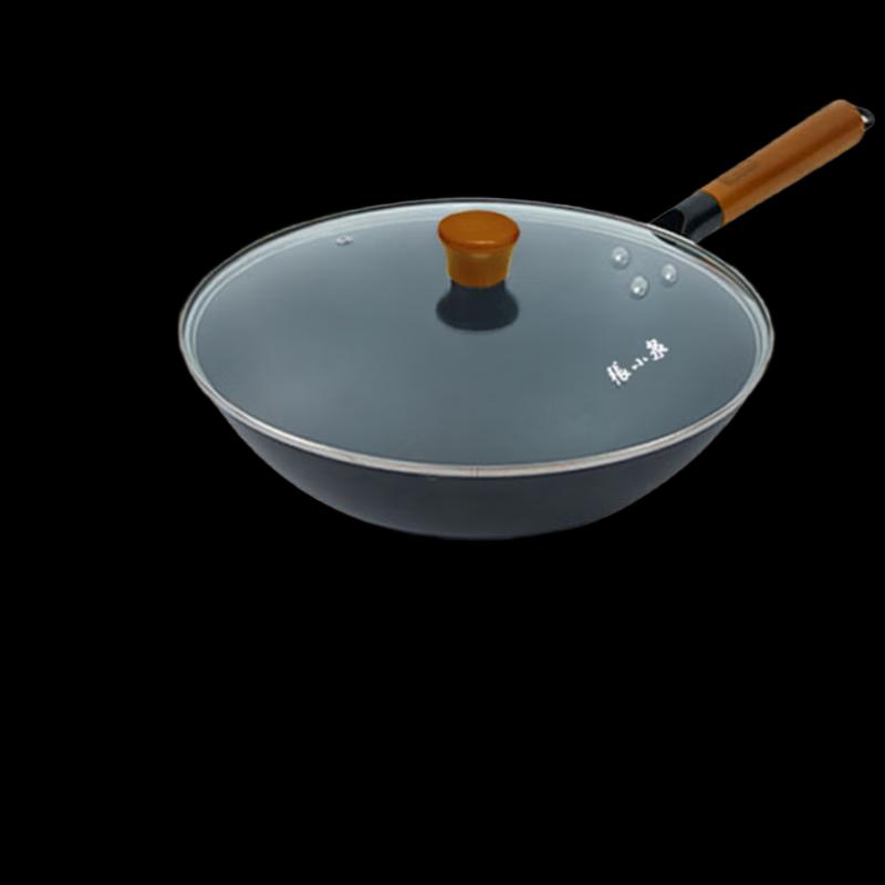 Zhang Xiaoquan Home Flavor Round Bottom Iron Wok with Lid