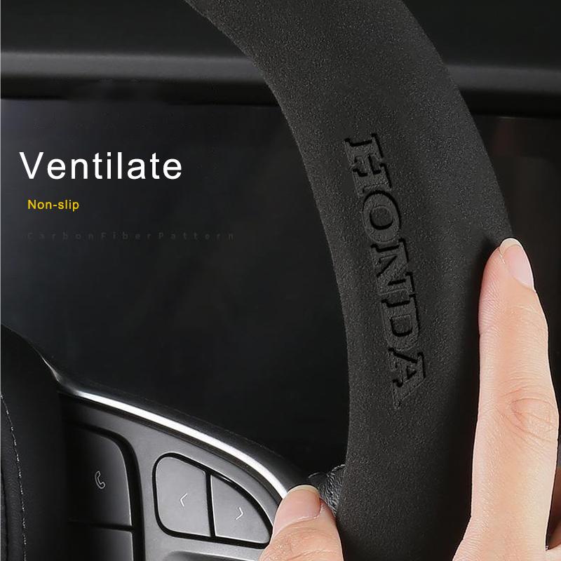 New Non-slip Carbon Fiber Car Emblem Steering Wheel Cover For Honda CRV CR-V 2007 2008 2009 2010 2011 Auto Interior Accessories RG0