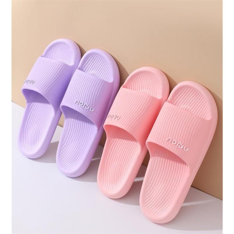 Women's Summer Simple Slippers, Men's Soft Home Slippers, Couple Bathroom Non-slip Sandals, Adult Comfortable Outdoor Beach Shoes