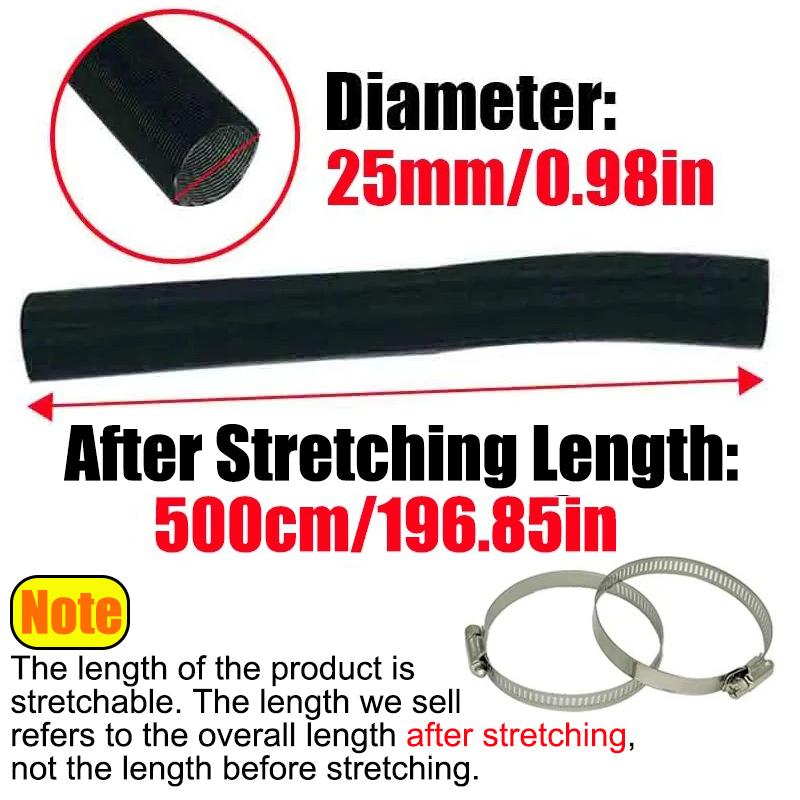 25mm 42mm 60mm 50mm 75mm 80mm Air Diesel Parking Heater Duct Pipe Tube Hose 3M 5M Length With 2 Clamps For Webasto Eberspacher