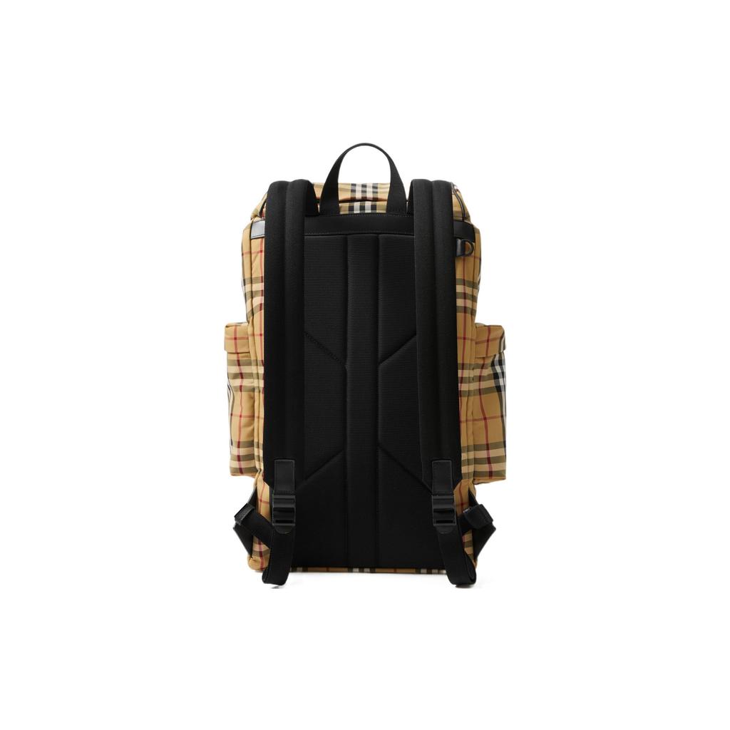 Burberry Murray Letter Logo Embossed Drawstring Check Backpack Men backpack Beige 80701191