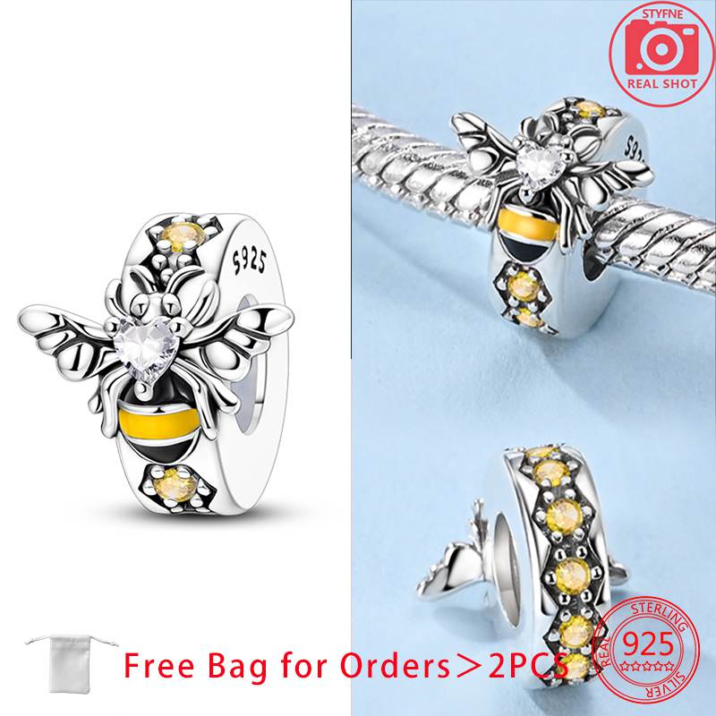 Bead Charms Butterflies Charm Bead Charms Stopper Clasp Locating Buckle Copper Bead Charms Compatible With Bracelets Birthday Graduation Jewellery Gif