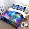 3Pcs Magical Unicorn On Rainbow Path Duvet Cover Set With 3D Printing Design Soft Polyester Bedding Set All-Season Comfort
