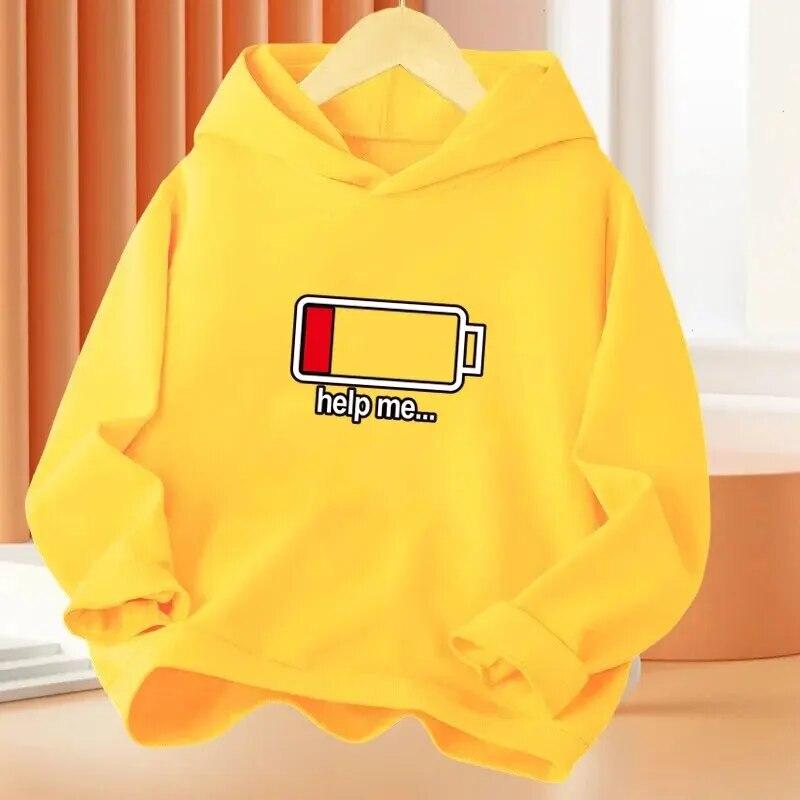 Neue Low Battery Help me Hoodies Bedruckte Unisex Damenmode Hip Hop Hoodie Kapuzenpullover Pullover Unisex Trainingsanzüge Kleidung