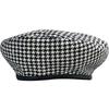 Hat Female Spring Autumn Thousand Birds Grid Octagonal Beret Ladies Warm Retro