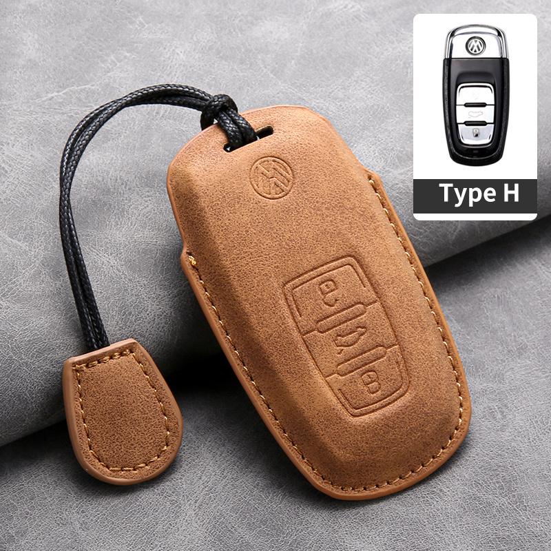 Suede Leather Car Key Case Cover Holder Shell Fob For VW Tiguan Touran Caddy Beetle Jetta Eos Golf Polo Hella Auto Accessories