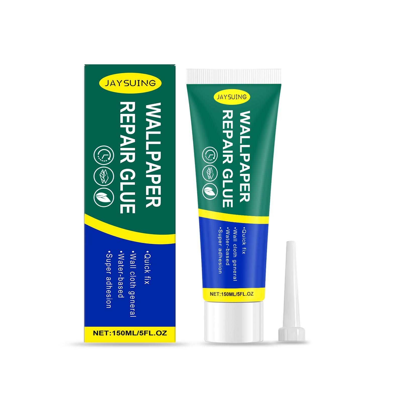 Jaysuing Клей для ремонта обоев, 150 мл, Клей для обоев/Прочное сцепление/Подходит для чистой бумаги и флизелиновых обоев, Жидкий клей