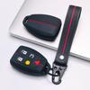 Silicone Key Fob Cover with Keychain for Volvo XC90 XC70 XC60 S80 S60 V70 V50 C30 This Soft Protective Key Case Fits 5 Button Smart Remote Keys It