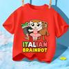 KidT Mange Kid Italian Brainrot Tshirt Cartoon Print Tshirt for Kids Basic Round Neck Clothing Tshirts for Boys and Girls