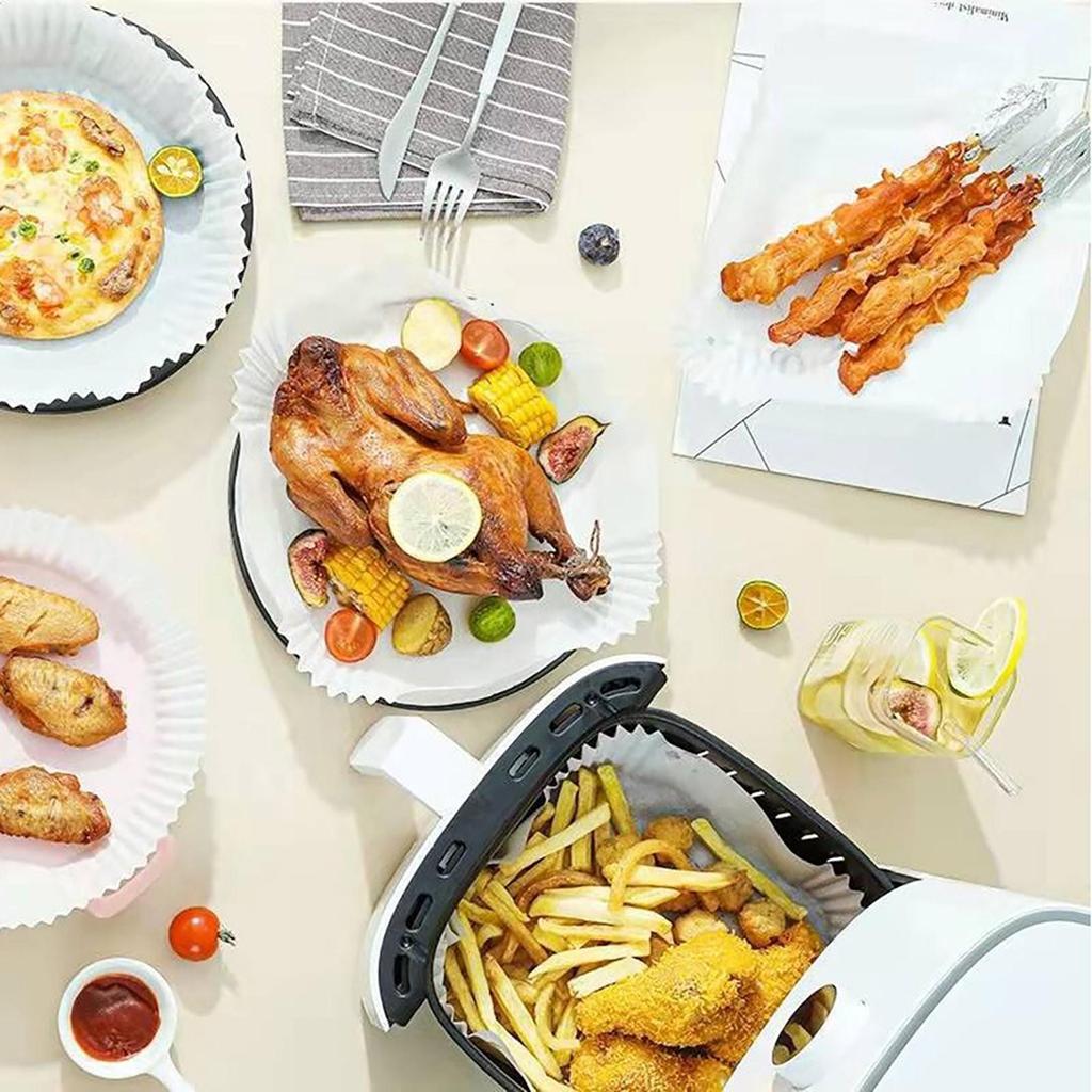  Fryer Square Disposable Paper Liners 50pcs Nonstick Disposable  Fryer Liners 6.3in Square Baking Paper