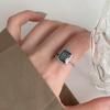 New Fashion Silver Color Open Finger Ring Geometric Green Square Punk Stackable For Women Girl Jewelry Gift Dropship Wholesale
