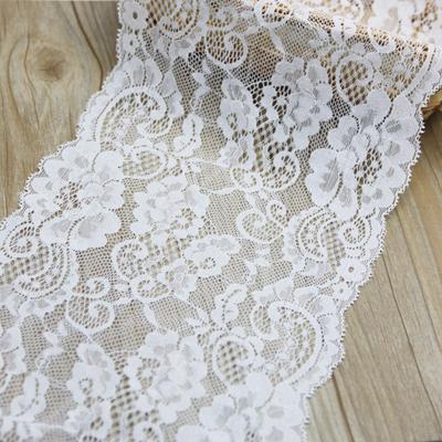 (3 Meters/lot) 17cm White Elastic Lace Fabric French Hollow Underwear Stretch Lace Trim DIY
