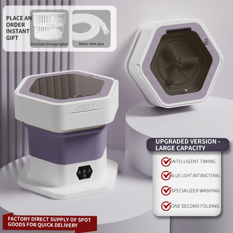 

Portable Mini Washer for Baby Clothes and Socks – Folding Wash and Spin Machine