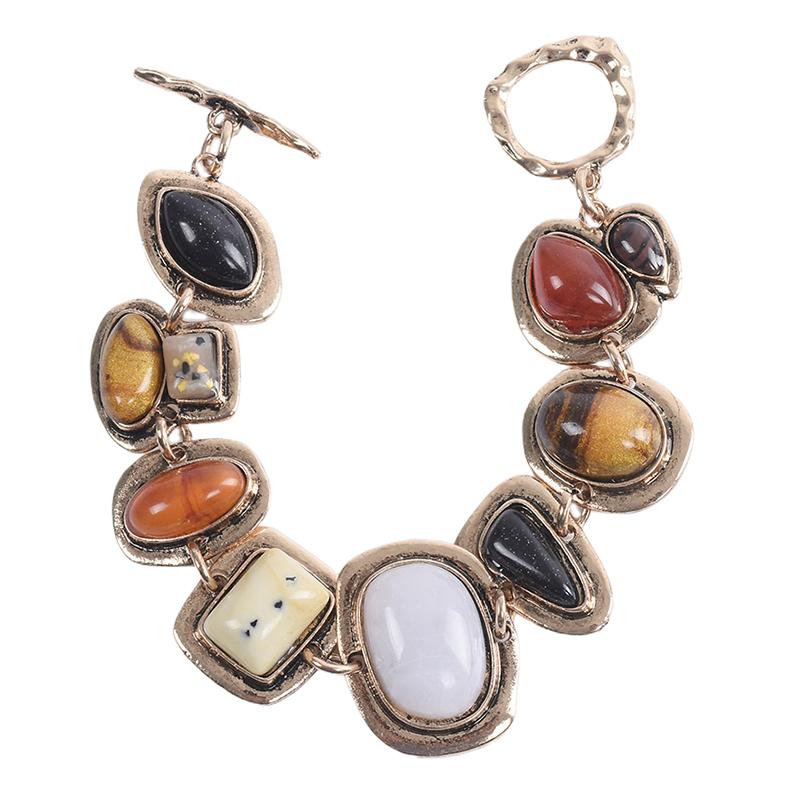 Evropa A Spojené Státy Výbušný Trend Náramek Osobnost Geometrický Kovový Kamenný Náramek