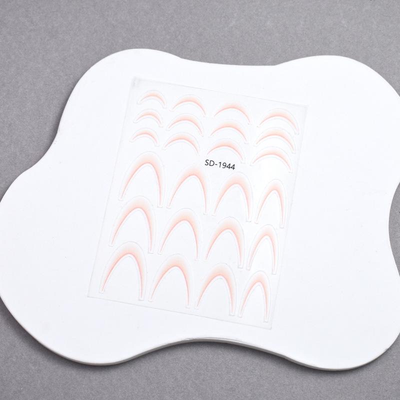 Gradient French Nail Art Stickers - Crescent Smile & Arc Decals