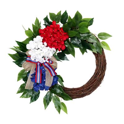 Artificial Garland Independence Day Wreath Decoration Spring Decorations for Home Memorial Festival Party Handcrafted Window