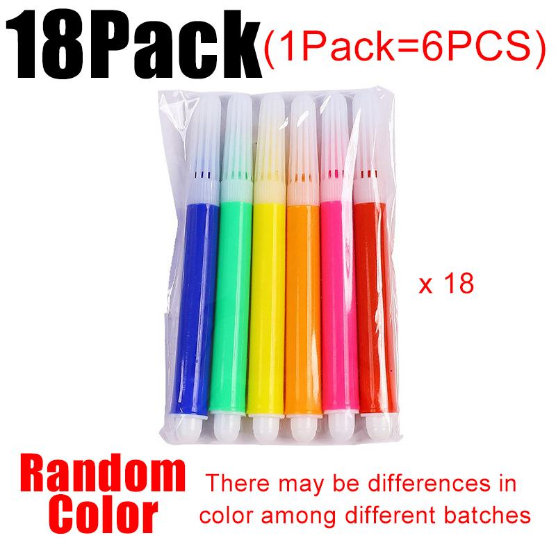 6/12/18/24Packs Graffiti Pen Painting Water Pens 6pcs/pack Rainbow Colored Stationery School Artclass Goody Bag Filling Gift ZYF