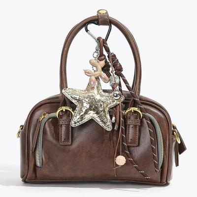 Fünfzackiger Stern Vielseitige Damenhandtasche Hängedekoration Mode PU-Leder Stern Taschenanhänger