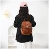 Retro soft leather backpack women's new fashion trend backpack student simple shoulder travel bag