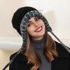 Thickened Plush Hat Autumn and Winter Cute Women's Knitted Hat Cold-proof and Warm Ear Protection Wool Hat Versatile and Small Face