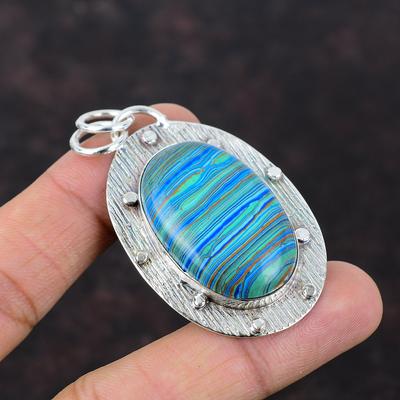 Rainbow Calsilica Pendant Handmade Elegant Jewelry 925 Sterling Silver Pendant Top Quality Gemstone Jewelry Gift For Bridal Designer Jewelry