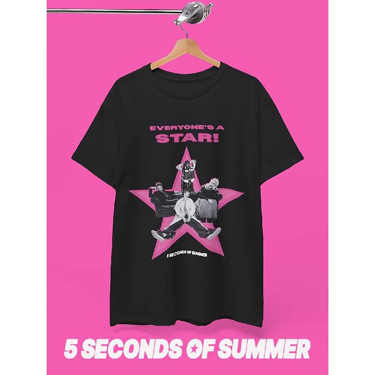 5SOS Jeder Ist Ein Star! Fan-T-shirt Von 5 Seconds of Summer 5SOS-Album-Shirt Inoffizielles Band-Merchandise Geschenk Fr Fans S чёрный