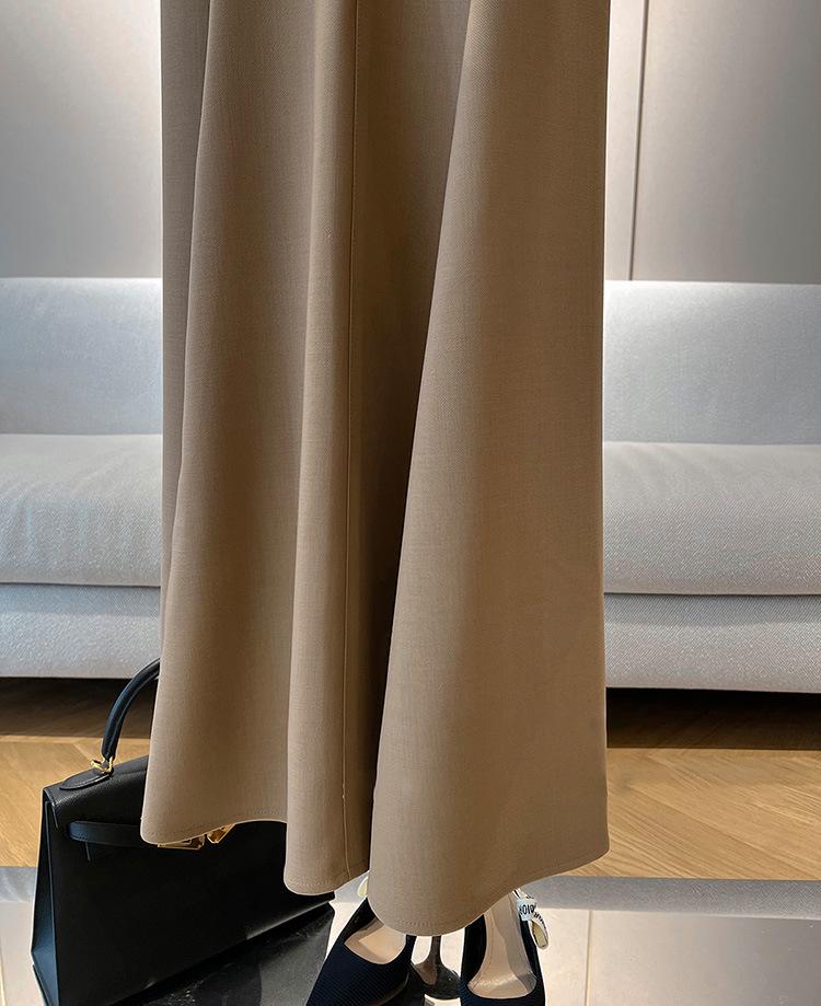 Elegant Slim Fit Sleeveless PU-Hem Dress for Women