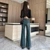 Autumn and Winter Velvet Thickened Micro-pull Jeans Women's New High-waisted High-flared Pants