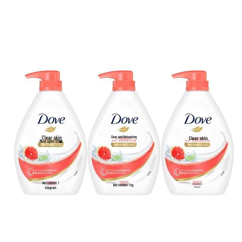 Гель для душа Dove Clear & Refreshing - 3 x 1000 мл