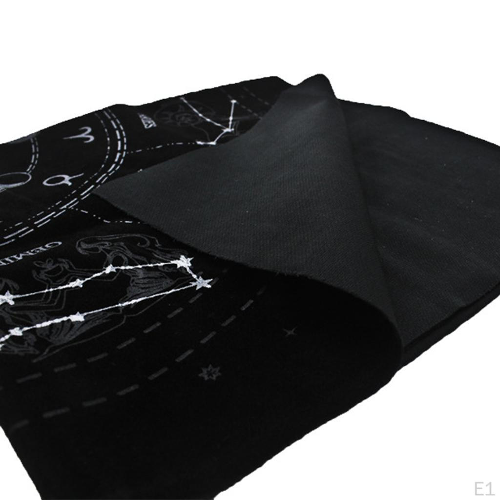 12 Constellations Card Tablecloth Divination Velvet Altar Cloth Board 19"