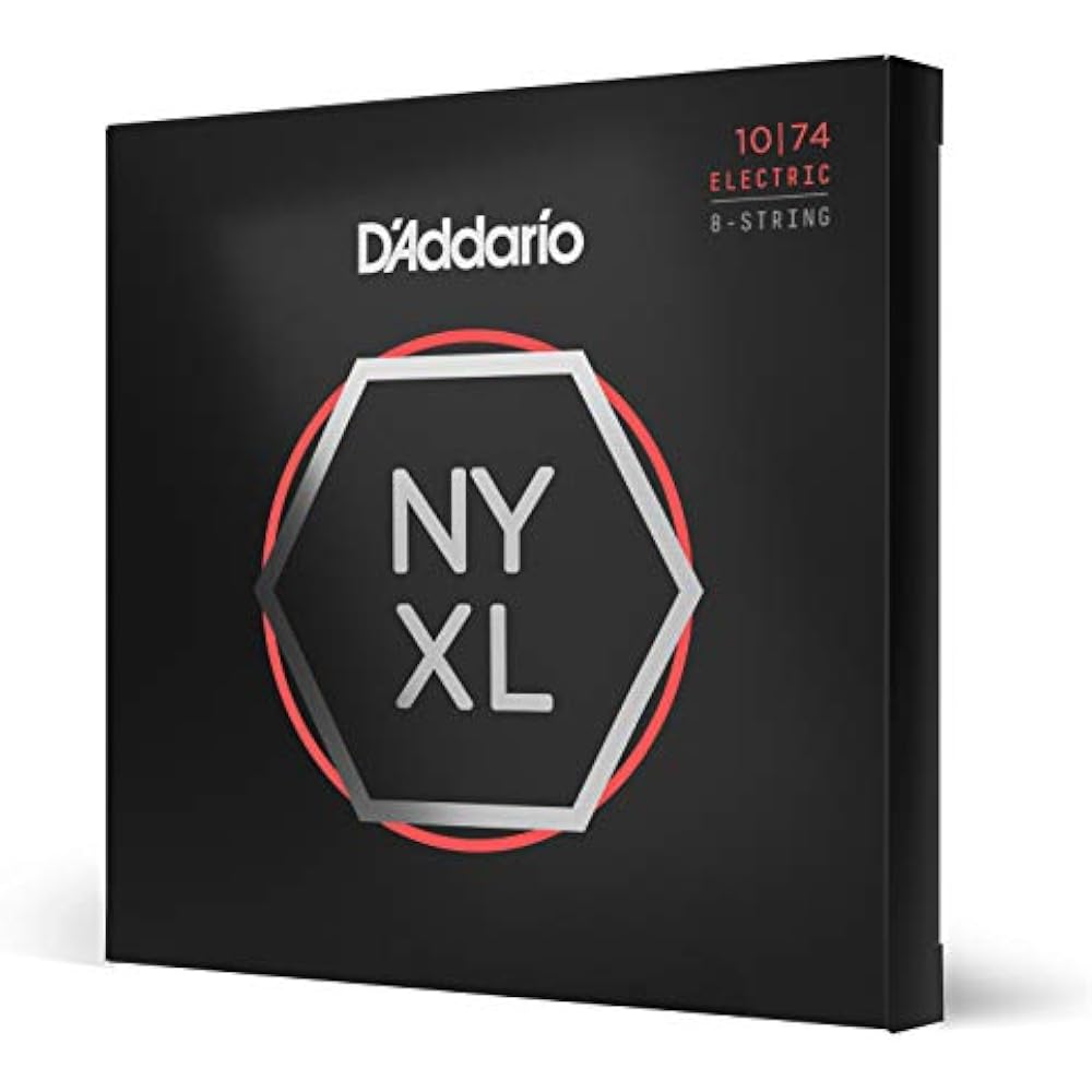 D Addario Daddario Electric Guitar Strings NYXL Light Top/Heavy Bottom 8 Strings .010-.074 NYXL10...
