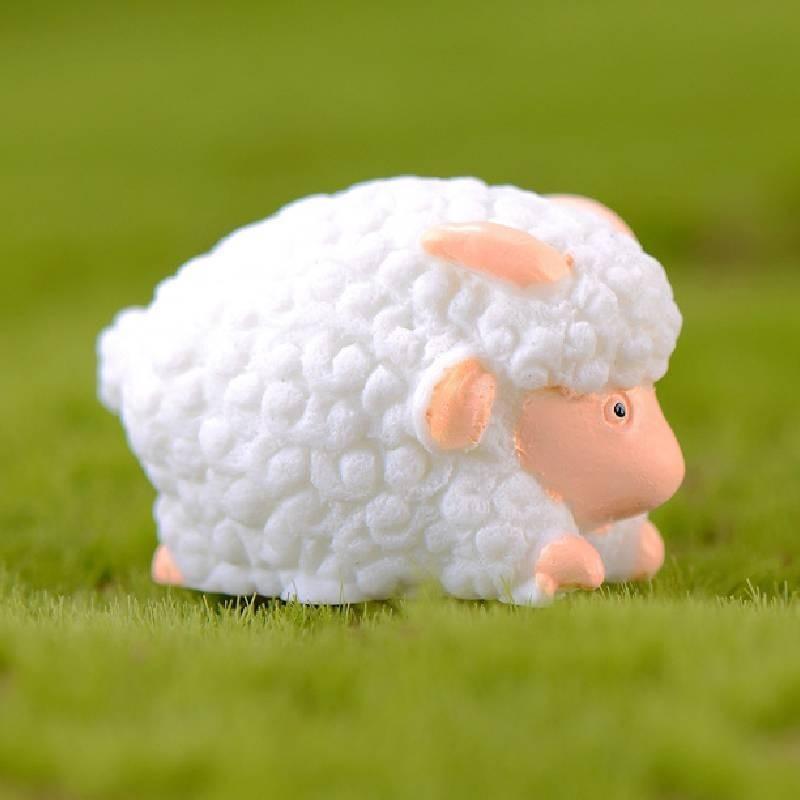 

Figurine Resin Sheep Micro Landscape Diy Home Desk Model Decor Kids Gift White Downward