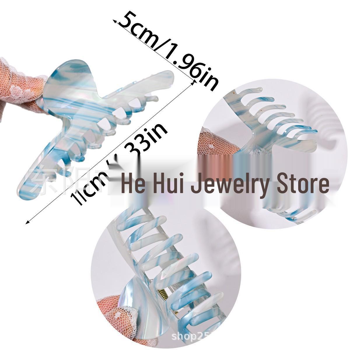 Elegant French Gradient Hair Claw Clip for Women Black and White