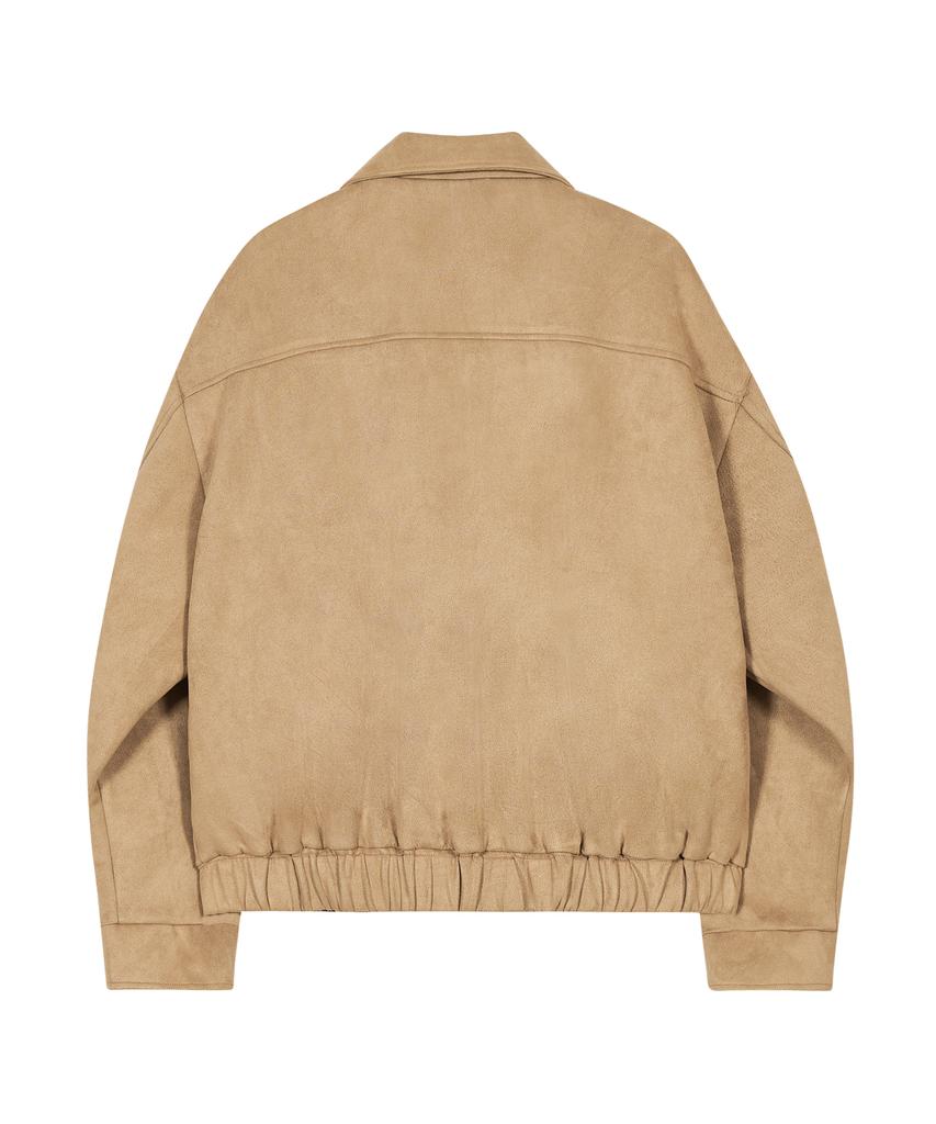Ironyporno Whiteline 86-Iro231 Curved Stitch Blouson Suede Jacket Camel