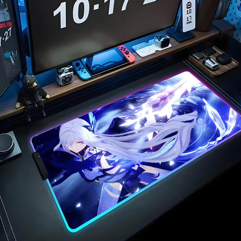 skirk Mouse Pad RGB Gaming Mousepad Big LED Pad PC Desk Mat Luminous Mouse Pad Large Keyboard Mats Table Rug With Backlit