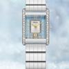 Quadratische Hohl Damen Armbanduhr Edelstahlarmband Kristallbesetztes Zifferblatt ORSGA Quarz Elegantes Damen-Kleidungszubehör