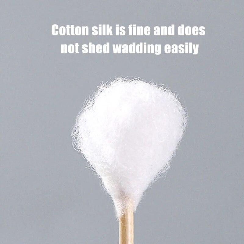 500Pcs/set Disposable Cotton Swab Box with Double End Round Head for Makeup and Makeup Removal Daily Cleaning Pet Care Multi-purpose