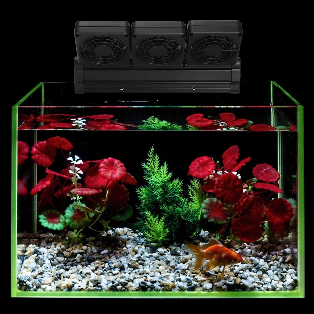 Mini drievoudige verstelbare aquariumkoelventilator voor vissen