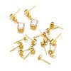 20Pcs Stainless Steel 3 4 5 6mm Zircon Stud Earrings Post with Hook for DIY Earrings Making Jewelry Wholesale Findings Supplies