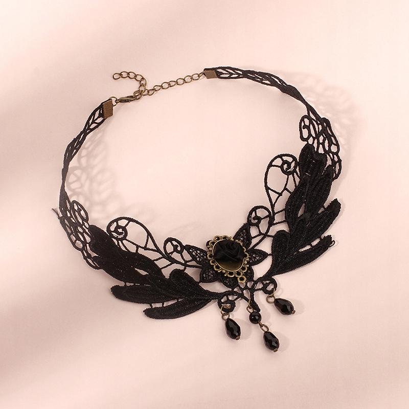Choker Lace Embroidery Black Necklace Gothic Ch07