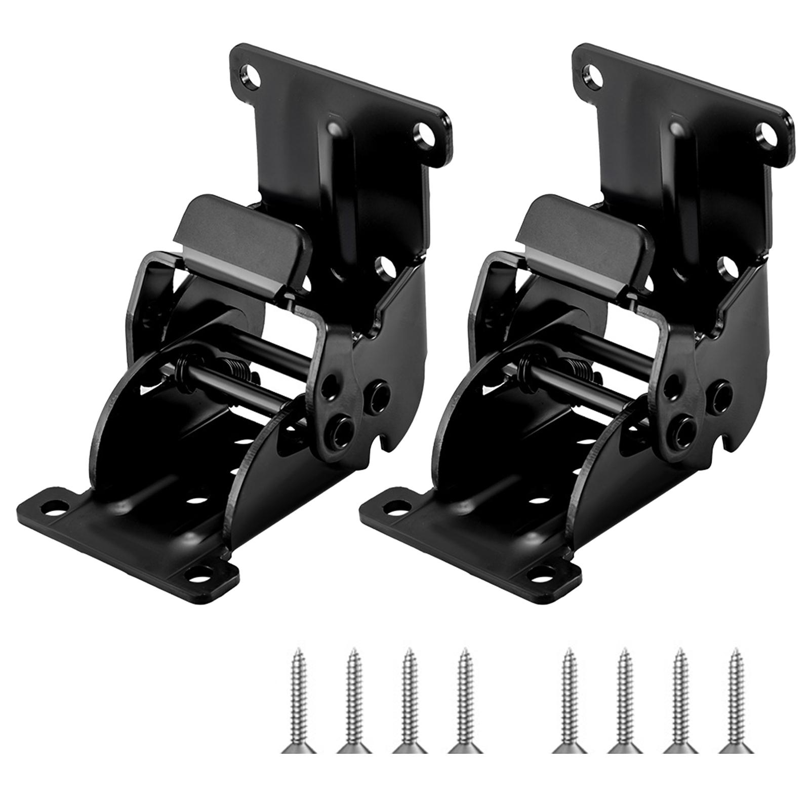 

2 шт. фиксирующиеся складные петли скрытого монтажа для шкафов и дверей, прочная железная фурнитура для портативной мебели, простая установка чёрный