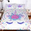 Bedding Set Single Double Twin Queen King Size Bedsheets 3D Printed Flying Cartoon Unicorn Duvet Covers With Pillow Cover Strips