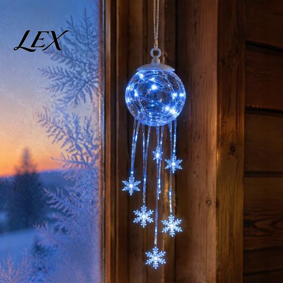 Christmas Tree Decorations LED Hanging Ornament, Icy Glow Sparkling Snowflake Cascade Decoration, Seasonal Decorative Accents Winter Lighted Decor for